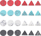 arricraft 96 Pcs Cracked Stone Cabochon, 12mm/10mm Flat Round & Traingle by ARRICRAFT