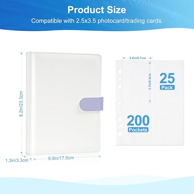 2x3 Photo Album, Refillable PU Leather A5 Photocard Binder - Image 3