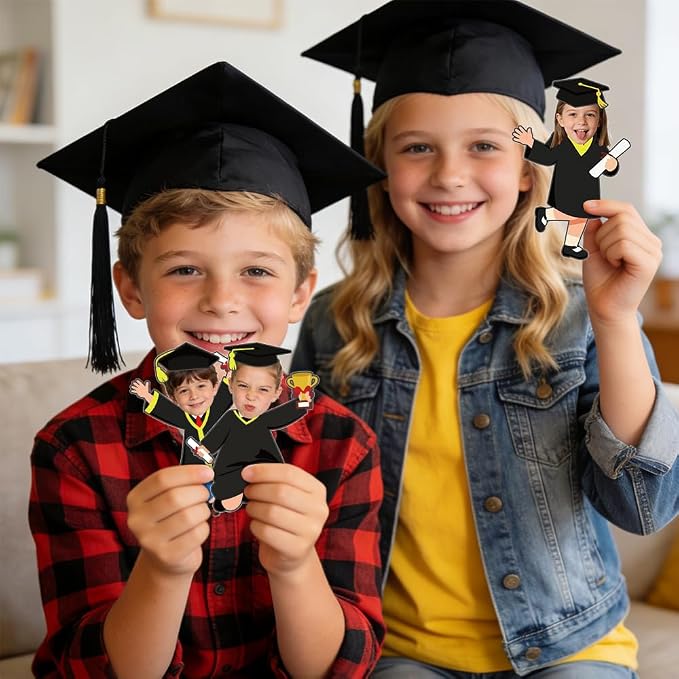 90 Set Graduation Hat Gown Cutout Graduation Bulletin Board Decoration Black - Image 5