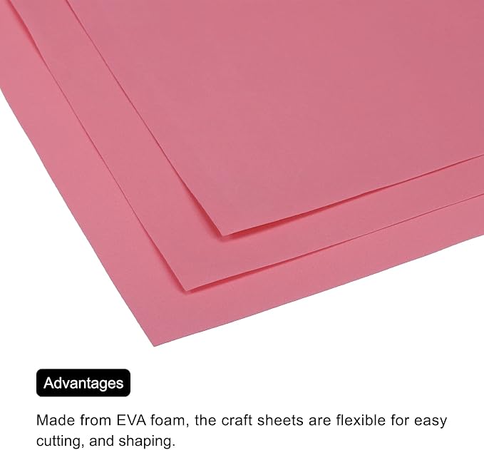 MECCANIXITY EVA Foam Sheets Pink 19.7 Inch x 17.7 Inch 0.8mm Thick Crafts Foam - Image 5