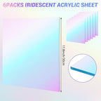 JMIATRY 8PCS Iridescent Acrylic Sheet 12x12IN, 3mm Thick, Plexiglass Panel | - Image 2