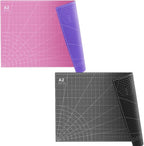 Self Healing PVC Cutting Mat, A2 | 2 pcs, Gridded Rotary Cutting Board by FrenzyBird