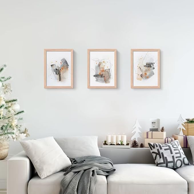 ATOBART 5x7 Picture Frame, OAK Wood Photo Frame - Image 7