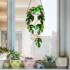 BOXCASA Monstera Leaf Stained Glass Suncatcher Window Hanging Plant Gift | - Image 9