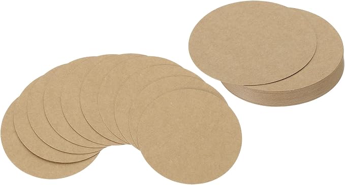 PATIKIL 5inch Circle Card Stock, Kraft Color by PATIKIL