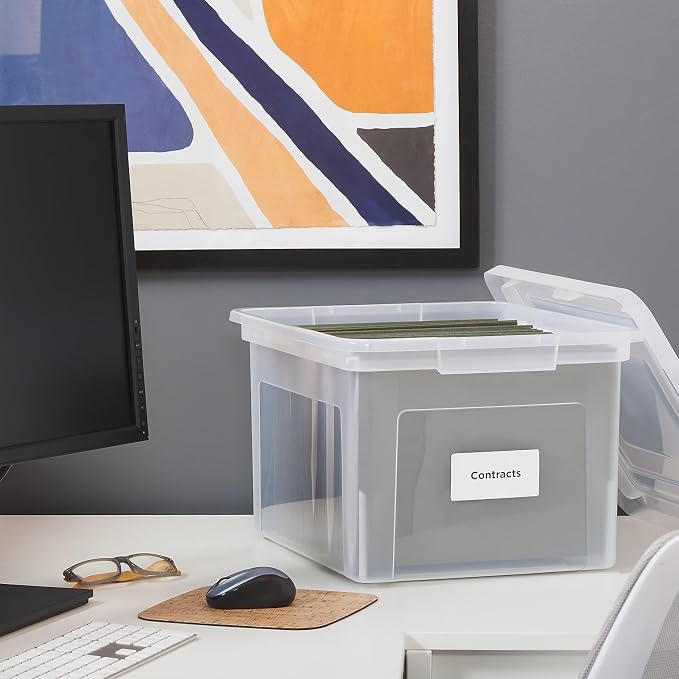 STAPLES Plastic File Box with Snap Lid, Letter/Legal Size - Image 9