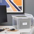 STAPLES Plastic File Box with Snap Lid, Letter/Legal Size - Image 9