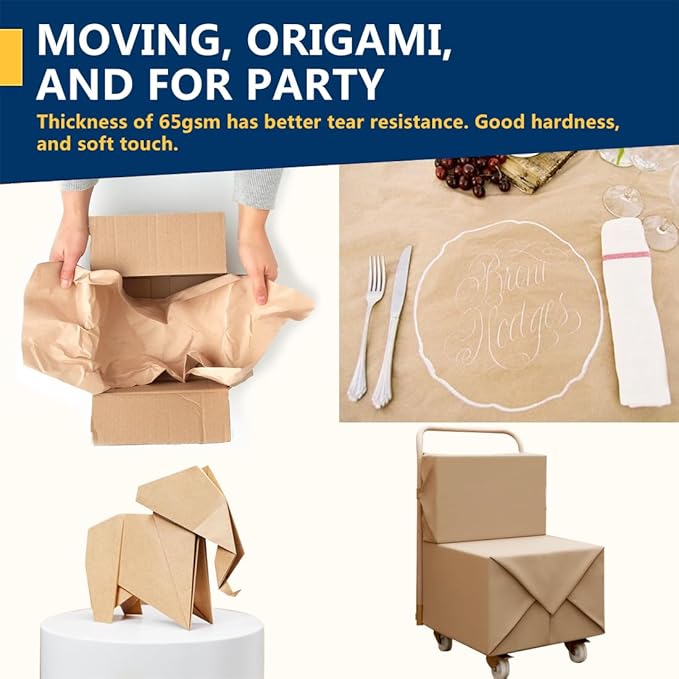 PerkHomy Brown Kraft Paper Roll 17.5" x 1 - Image 5