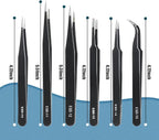 6 Pcs Precision Tweezers Set, Premium Anti-Static Stainless Steel Tweezer - Image 3