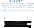 ANPURZII 2PCS #5 22 Inch Black Separating Jacket Zippers - Image 3