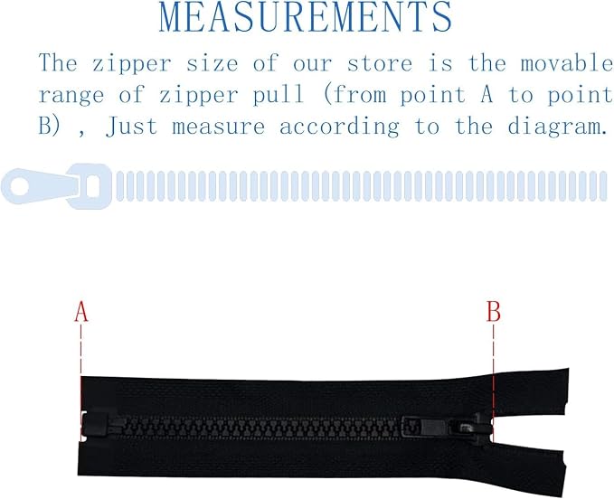 ANPURZII 2PCS #5 32 Inch Black Separating Jacket Zippers - Image 3