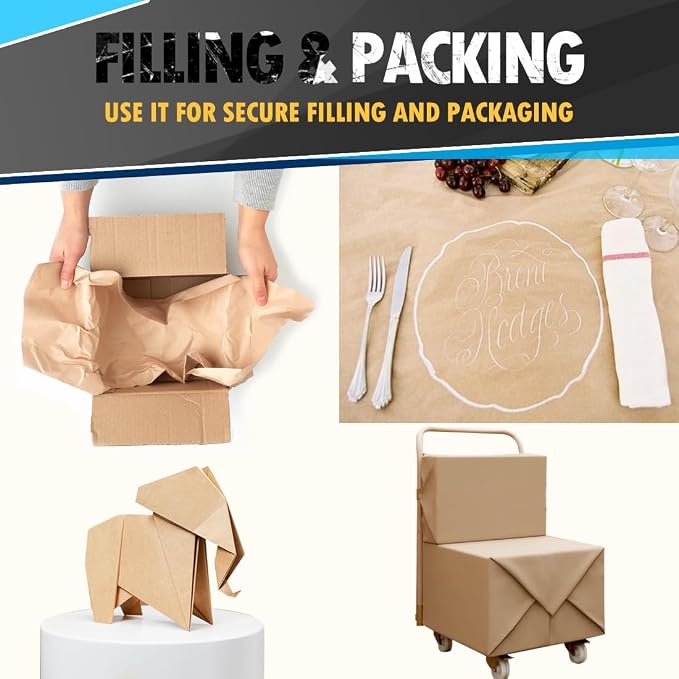 PerkHomy Brown Kraft Paper Roll 17.5" x 3 - Image 5