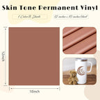 Tintnut Skin Tone Permanent Vinyl 8 Sheets 12''x10'' Russett Adhesive Viny | - Image 2