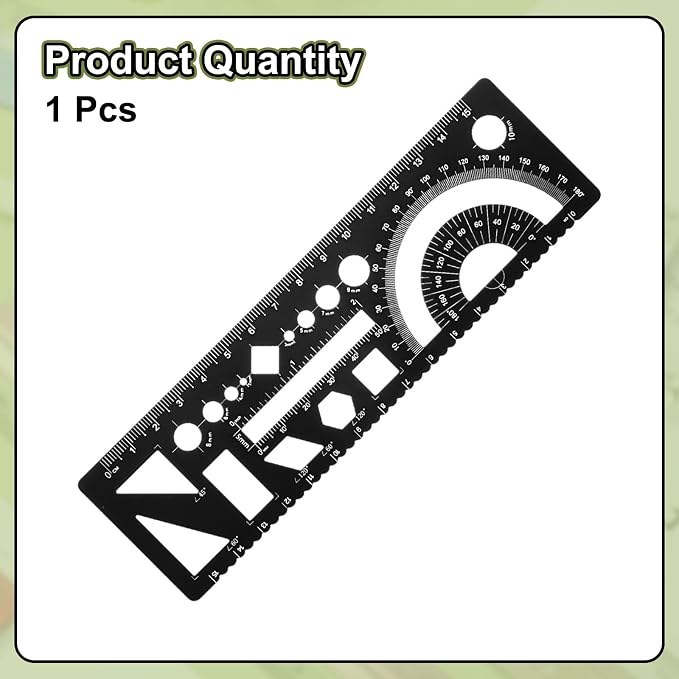 HARFINGTON Multifunctional Geometric Rulers 15cm Metric and SAE Aluminum - Image 3