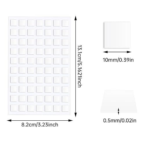 JANYUN 560 Pcs Sticky Dots Square Putty Clear Mounting Tape - Image 2