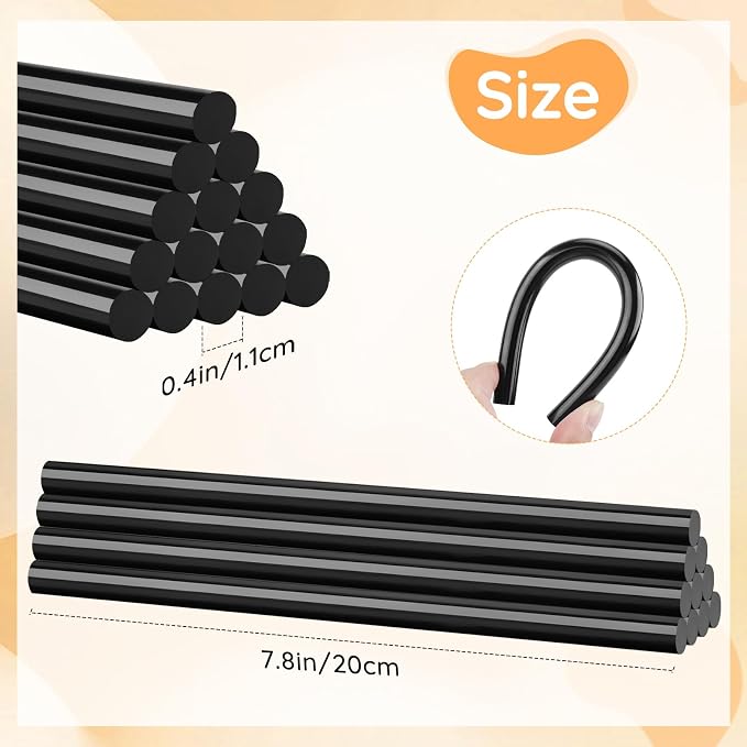72pcs Black Hot Glue Sticks, 0.43"x8" Full Size Glue Sticks - Image 4