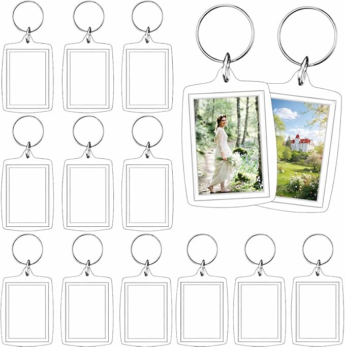 REDANHA 12pcs Acrylic Photo Frame Keychain Holder 2 x 3 In Picture Insert Blank by REDANHA