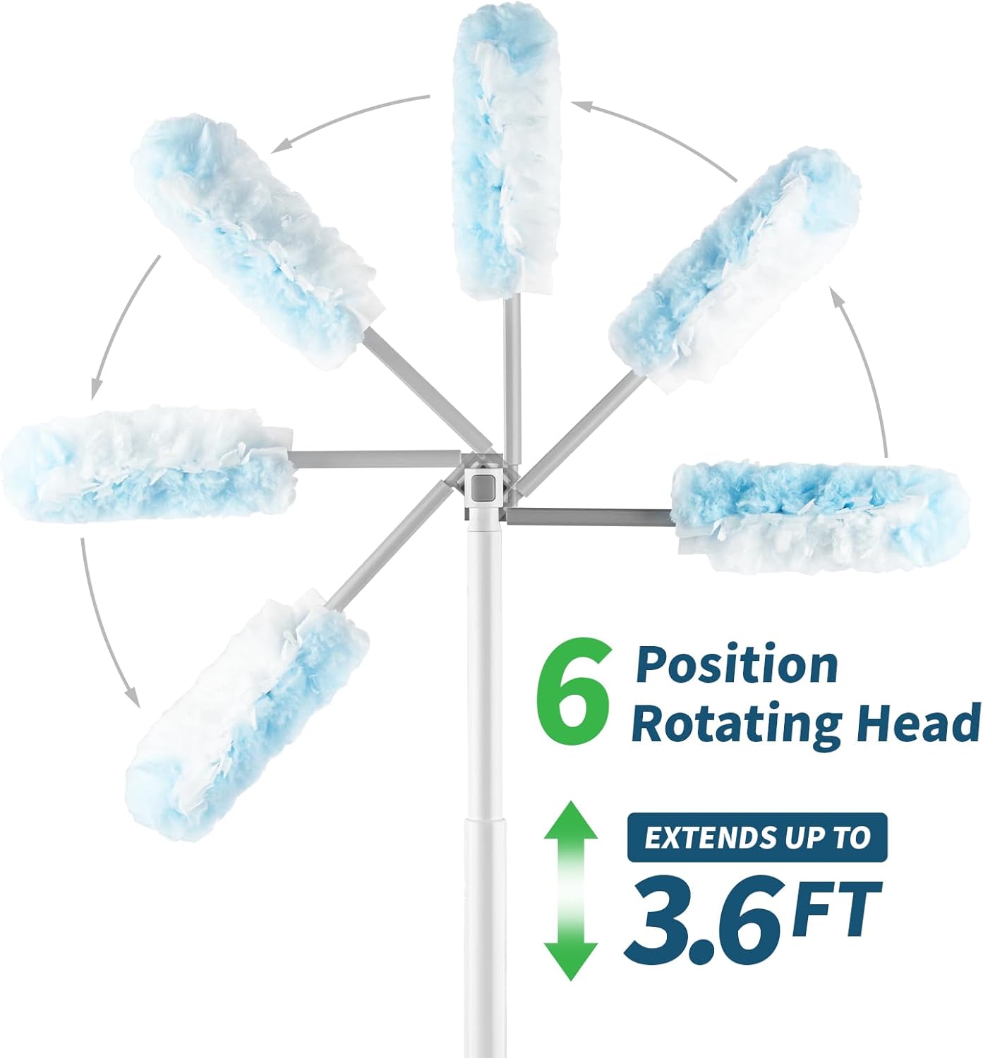 oshang Duster Heavy Duty 3.6 ft Extended Handle Dusting Kit - Multi-Surface Cleaning | Home, Office, Furniture, Ceiling Fan | Powerful Dust Removal | Feather Dusters (1 Duster + 12 Refills)