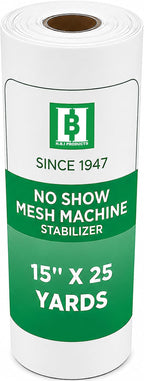 H.B.I. Products No Show Mesh Machine Embroidery Stabilizer White Invisible Cut by HBIHBIPRODUCTS