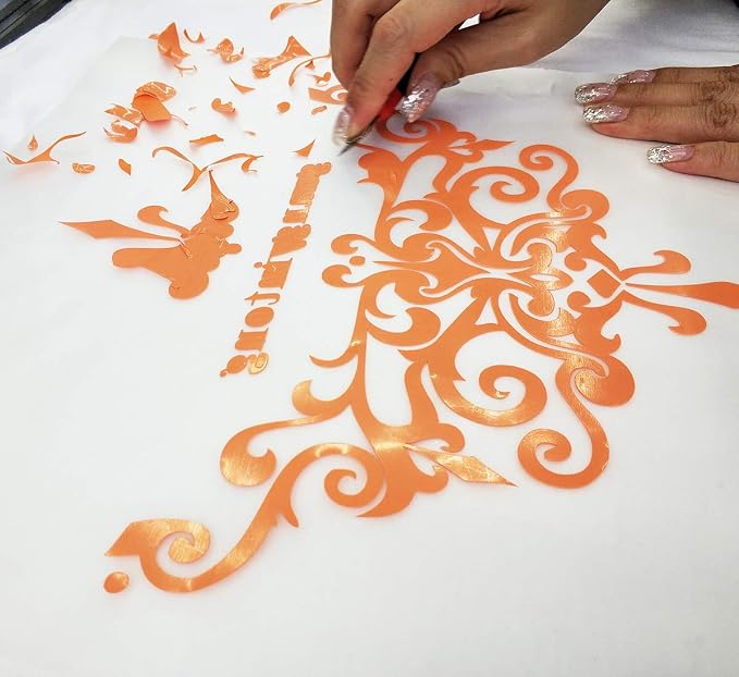 guangyintong Heat Transfer Vinyl Orange HTV Rolls, Matte Surface PVC Material - Image 6