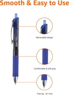 Amazon Basics Retractable Gel Pens, Fine Point 0.7mm, Smooth Writing, No-Smear - Image 4