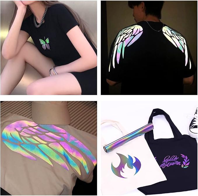 Reflective Heat Transfer Vinyl Reflective Rainbow HTV Vinyl Rolls 12inch x - Image 9