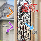 Gothic Rose Stained Glass Window Film 17.71x39.97 Inch Red Flower Static Cling - Image 4