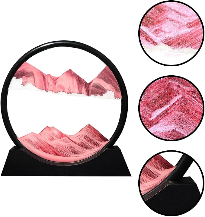 Muyan Moving Sand Art Picture Sandscapes in Motion Round Glass 3D Deep Sea Sand - Image 4