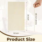 12 Pack Basswood Plywood Sheets 12"x24"x1/8", Basswood - Image 2