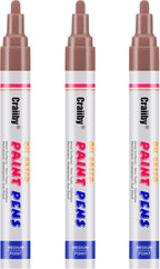 Brown Paint Markers, 3 Pack Oil-Based Waterproof Quick Dry Permanent Paint Pen by Craiiby