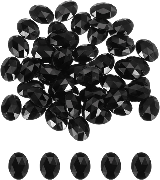 MECCANIXITY 50Pcs Acrylic Oval Gems 13x18 mm Flat Back Artificial Rhinestones by MECCANIXITY