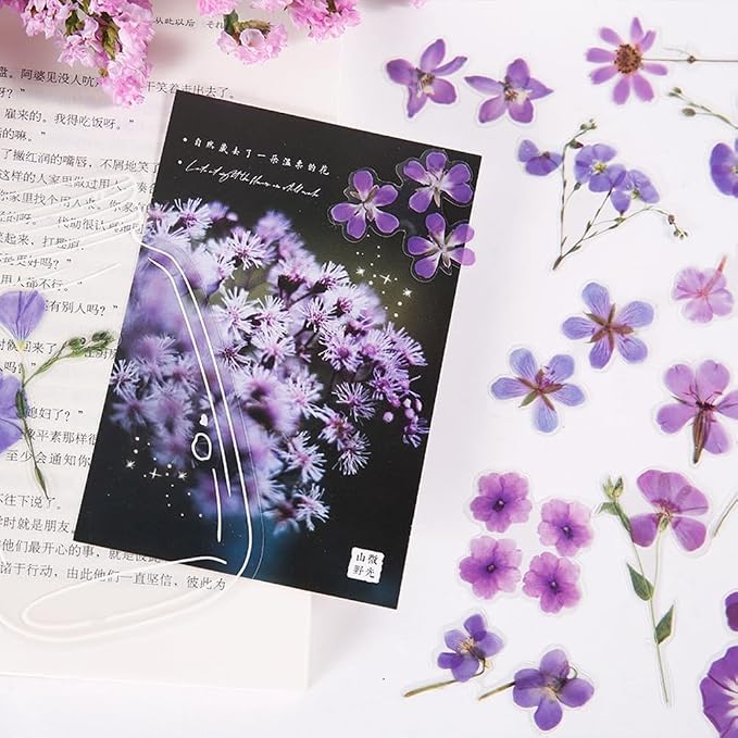 160 Pcs Transparent Flower Stickers - Image 8