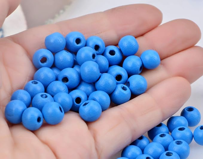 AD Beads Wood Spacer Loose Wooden Craft Beads Big Hole Beads Assorted - Image 3