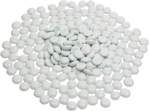 0.5 lb White Glass Beads for Vases, Glass Pebbles by Unknown