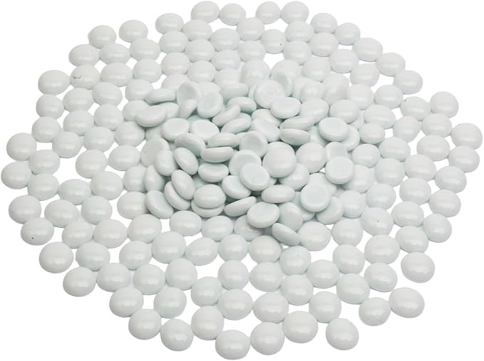 5 lb White Glass Beads for Vases, Glass Pebbles by Unknown