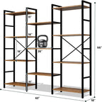GRUSIGN Triple 4 Tier Book Shelf, Modern Bookcase Shelf, Freestanding Large - Image 3