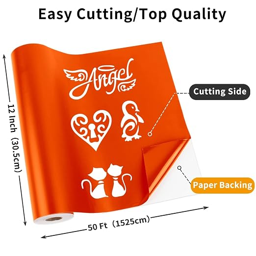 Matte Orange Permanent Vinyl, Craft Die Cutters - Image 2
