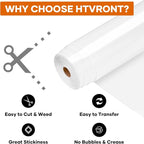 HTVRONT Heat Transfer Vinyl White Iron on Vinyl-12 x 60FT White HTV Vinyl Roll - Image 3