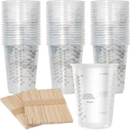 XUXU 100pcs 8oz Graduated Clear Plastic Measuring Cups by XUXU