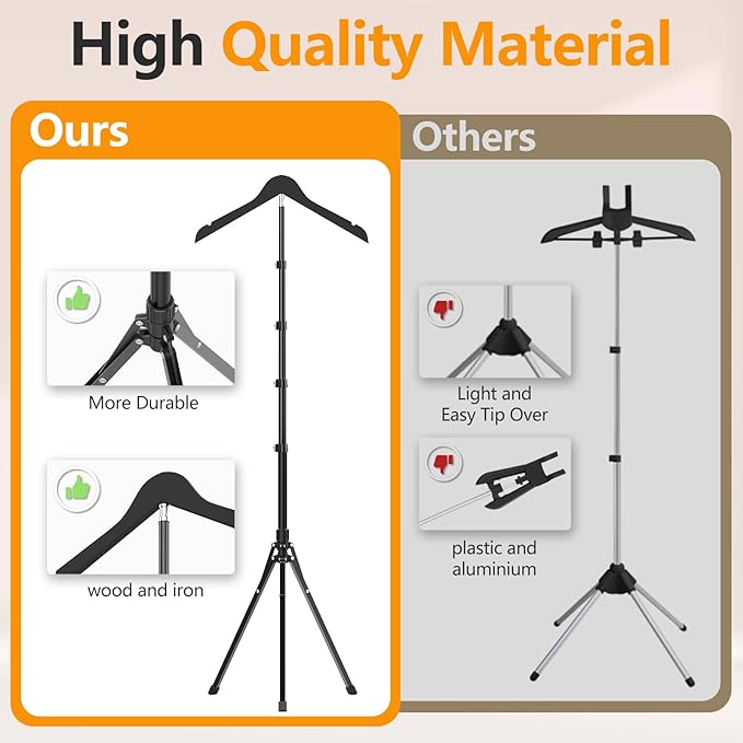 Adjustable Shirt Display Stand 32-63 Inch, Foldable Clothing Display Stand - Image 7
