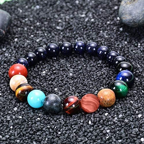 Women Stone Bead Charm Bracelet Universe Galaxy the Eight Planets Nine Planets - Image 5