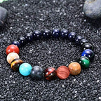 Women Stone Bead Charm Bracelet Universe Galaxy the Eight Planets Nine Planets - Image 5