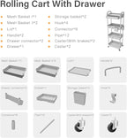 4 Tier Rolling Utility Cart - Image 4