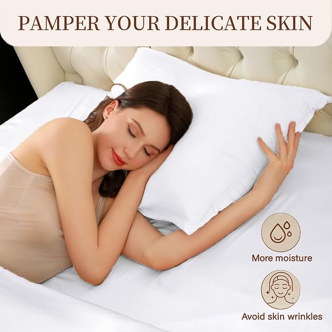Mulberry Silk Pillow Cases Set of 2, Both Sides Real Silk Pillowcase - Image 2