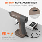 Katerk Cordless Hot Glue Gun Kit, Mini Glue Gun, Auto Shut-Off, Khaki | 2500mAh - Image 4