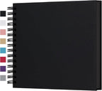 potricher 8 x 8 Inch DIY Scrapbook Photo Album 80 Pages Thick Kraft Blank Black by potricher