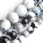 60pcs Round Loose White Fire Agate Beads - Image 3