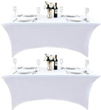 2-Pack 4ft White Spandex Table Covers by Unknown