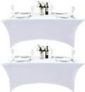 2-Pack 4ft White Spandex Table Covers by Unknown