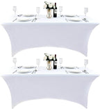 2-Pack 4ft White Spandex Table Covers by Unknown